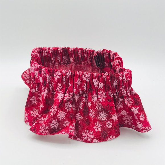 Handmade skirt for the Pampered Chef Tool Turnabout - Red Sparkle Snowflake - Picture 3 of 3